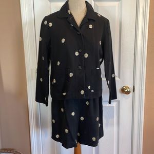 Elliott Lauren womens 2 pc floral blazer jacket matching shorts set size 8 Small